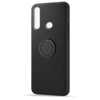 Husa protectie Vafy compatibila cu Huawei P30 Lite Liquid Silicone Ring cu suport rotativ Negru