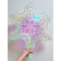 Balon Fulg, Vafy, din Folie de Aluminiu, cu Reflexe Irizante, 47x60cm, Argintiu