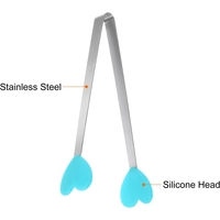 Cleste Creativ pentru Mancare, Flippy, Model Inimioare din Silicon, 14.5x3 cm, Rezistent la Temperaturi Inalte si Coroziune, Albastru