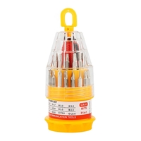 Set de Surubelnite 31-in-1 cu Clichet, Vafy, Set de Uz Casnic pentru Repararea Electronicelor Mici, Maner durabil Izolat Magnetic, 10 x 5 x 5 cm, Galben