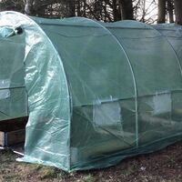 Folie armata pentru sera gradina 300x200 cm, verde, PE 140g/m², UV4, cu ferestre si usa cu fermoar