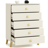 Comoda MOBI K-05, 5 sertare, 60x37x89 cm, casmir cu detalii aurii