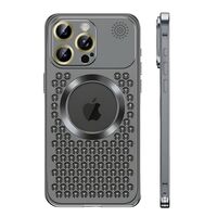 Husa MagSafe Aromaterapia Compatibila cu iPhone 15 Pro Max, Vafy, Suport Magnetic, Antisoc, Antizgariere, Protectie Camera si Supraincalzire, din Aliaj de Aluminiu, Negru