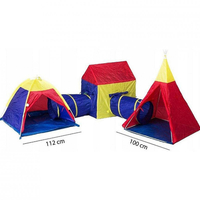 Set corturi de joaca 5 in 1 cu tunele si casuta, pliabil, pentru interior si exterior, multicolor
