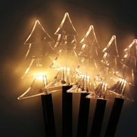 Set 5 Lampi solare LED de exterior Tip Brad pentru gradina Vafy, 37 cm, Alb Cald