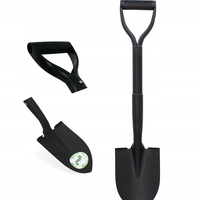 Lopata mica pentru gradina din otel cu maner ergonomic, 67 cm, negru