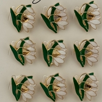 Set 12 Brose Martisor Primavara, Jolie, Model Ghiocei, Verde Alb