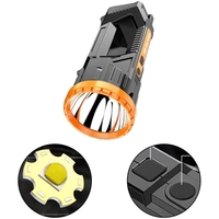 Lanterna LED, Vafy, Incarcare USB, Autonomie 8-24h, 2 Surse de Lumina, Principal si Lateral, Raza Maxima 100-200 m, COB, 5W, 23 x 10 x 10 cm, Galben