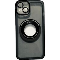Husa protectie Vafy pentru Apple iPhone 13 decupaj logo, magnetica, Protectie Camera, Negru