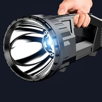 Lanterna LED, Vafy, Incarcare USB, Autonomie 8-24h, 2 Surse de Lumina, Principal si Lateral, Raza Maxima 100-200 m, COB, 5W, 23 x 10 x 10 cm, Negru