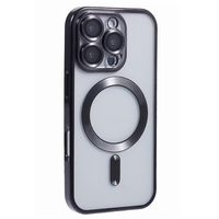 Husa de Protectie Compatibil cu iPhone 16 Plus, Vafy, Incarcare Wireless, Tehnologie Magsafe, Carcasa din TPU/ PC, Protectie Camera, Antisoc, Antizgariere, Gri - Transparent
