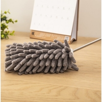 Mop din Microfibra pentru Curatenie, Flippy, Set 3 Capete Detasabil, Mop din Microfibra, Pamatuf pentru Praf, Mini Perie, Maner Extensibil, EVA, Impachetate in Sac cu Fermoar, Gri