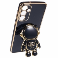 Husa Telefon 2in1, Vafy, Compatibila Samsung Galaxy S24 Plus, Carcasa TPU cu Suport Inclus Tip Astronaut, Protectie Camere, Negru