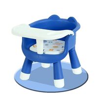 Scaun de Masa pentru Copii, Flippy, 2 in 1, Tavita Detasabila, Spatar Ergonomic, +6 Luni, Inaltime 36 cm, Albastru
