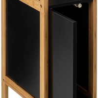 Suport hartie igienica 5Five Natureo cu dulapior, MDF, 33x20x80 cm, negru