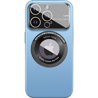 Husa protectie MagSafe Kathy Tech, Vafy, pentru Apple iPhone 13, Dublu Cerc, Albastru Deschis