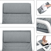 SONGMICS Scaun balansoar din lemn, suport picioare reglabil, maxim 150kg, 67x122x84cm, gri deschis