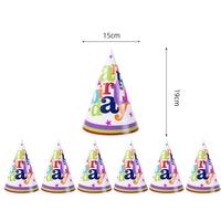 Set 6 Coifuri Happy Birthday, Flippy, pentru Petrecere, Tematica Aniversare, 19x15 cm, Multicolor
