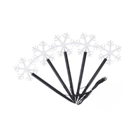 Set 5 Lampi LED cu baterii, de exterior Model Fulg de nea, pentru gradina, Vafy, 35.5 cm, Alb Cald