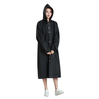 Pelerina de Ploaie, Flippy, pentru Adulti 150-180 cm, din EVA, Impermeabila, Rezistenta la Vant, Inchidere cu Capse, 140 g, Negru