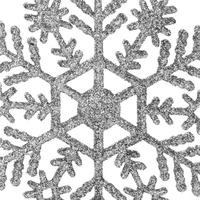 Decoratiune brad fulg de zapada, set 12 bucati, 10cm, argintiu