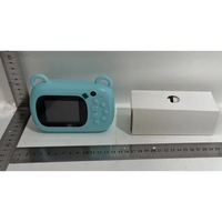 Camera Instantanee pentru Copii, Flippy, Camera Frontala + Selfie, cu Functie de Printare, Cablu USB-C, Bluetooth, Compatibil iOS/Android, Imprimare APP, Model Dino Love, Albastru