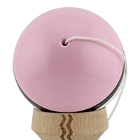 Kendama X Originala, Profesionala, Flippy, Gravata cu Cupe Mari V2, Super Sticky, Gaura in Baza, Rulment Metalic, din lemn 18 cm, Ata 55 cm, Roz/Negru/Alb