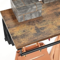 VASAGLE Cuier de perete cu raft de depozitare, 5 carlige, 30x80x27 cm, maro rustic