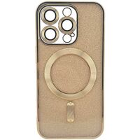 Husa de Protectie 2 in 1, Vafy, pentru Apple iPhone 15 Pro, Compatibila MagSafe, Magnetica, cu Protectie Lentila, din TPU, Auriu