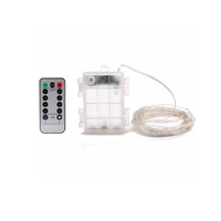Instalatie de Craciun, Vafy, Decoratiune de Craciun, 50 Beculete LED, cu Baterii si Telecomanda, cu 8 Functii, Lungime 5 m, Alb Cald