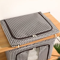 Cutie de Depozitare Pliabila, Flippy, Cu fermoar Bidirectional, 24 L, Textil, 40x30x20 cm, Cadru Metalic, o Fereastra, Suport Baza Stabil din Plastic, Design Zebra, Alb Negru