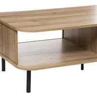Masuta de cafea Atmosphera Colva cu 2 usi glisante, MDF si otel, 120x60x41 cm, bej