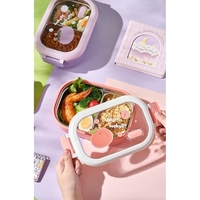 Cutie pentru Pranz sau Gustari, Flippy, cu Doua Compartimente, pentru Copii si Adulti, Etansare, PP, Perfect pentru Scoala si Birou, 1000 mL, 22.5x14.5x8 cm, Roz