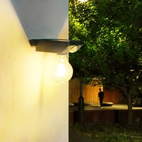 Lampa solara Flippy, pentru exterior, tip bec, rezistenta la apa IP65, material ABS, baterie 3.7V, 1200 mah, 9.5 x 11 cm, autonomie 8 ore, senzor de miscare, alb cald