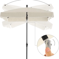 SONGMICS Umbrela terasa gradina sau plaja, inclinare 2 directii, protectie UV UPF 50+, 180x125 cm, bej