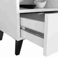 Comoda MOBI K01 cu sertar si raft deschis, PAL laminat 16 mm, 40x37x43 cm, alb si negru