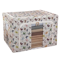 Cutie Depozitare, Vafy, 66L, din Material Textil, 50 x 40 x 33 cm, pentru Haine si Lenjerii, Model Fluturasi, Multicolor