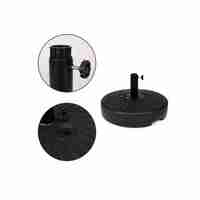 Baza umbrela din plastic Flippy, rotunda, 22 litri, neagra