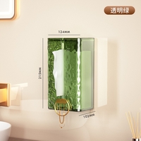 Cutie suport servetele eleganta Flippy, cu montare pe perete sau dulap, material plastic dur, 21.3 x 8.7 x 12 cm, verde