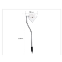 Lampa solara LED pentru Gradina, Flippy, Set 4 Bucati, Tip Diamant, Inaltime 30 x 9 cm, 2V, ABS, 600mAh, Lumina Multicolor, Argintiu