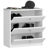 Dulap pantofi MINI cu 3 usi rabatabile, PAL laminat 16 mm, 60x31x62 cm, alb