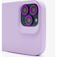 Husa Apple iPhone 13, Vafy, din Silicon Lichid, Interior din Microfibra, Lentile Fosforescente de Protectie Camera, Anti Amprenta, Rezistenta la Socuri, Mov