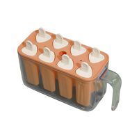 Forme de inghetata, Vafy, 8 Forme din Silicon, Forma pentru Inghetata din si Sucuri Ghetate, 13 x 10 x 6.5 cm, Portocaliu