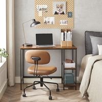 VASAGLE Birou cu 2 rafturi pe stanga sau dreapta, cadru din otel, 50x100x75cm, industrial, maro rustic si negru