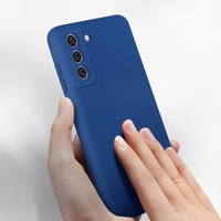 Husa protectie Vafy pentru Samsung S21 FE Liquid Silicone Albastru Inchis