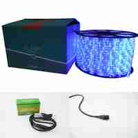 Instalatie Craciun, 4 m, 96 Led-uri, Furtun Luminos, Albastru, Transformator, Sectionabila, 220 V, Vafy