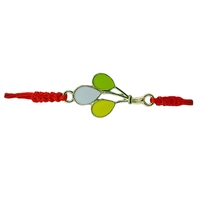 Martisor Bratara pentru Dama si Copii, Jolie, Model Balonase Colorate, Set 12 bucati, Pandantiv Emailat cu Contur Auriu, Snur Reglabil, Rosu/Multicolor