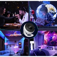 Lampa Tip Proiector Galaxie, Flippy, pentru Dormitor, Tematica Cer Instelat, Model Glob, HD, Rotire 360 de Grade, 13 Imagini, Incarcare USB, 5 W, 11.2x10.8x10.9 cm, Alb Negru