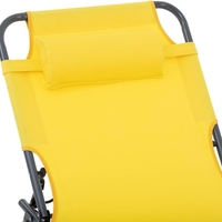 Sezlong 5Five Beach Chair, cadru metalic, pliere compacta, 173x56x27 cm, galben