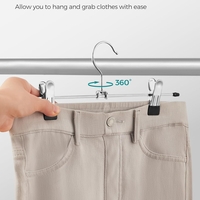 SONGMICS Set de 20 de umerase pantaloni din metal, cu cleme reglabile, carlige rotative 360°, 31 cm, argintiu